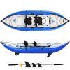 Inflatable Kayak Set with Paddle &amp; Air Pump; Portable Recreational Touring Kayak Foldable Fishing Touring Kayaks; Tandem 2 Person Kayak