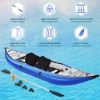 Inflatable Kayak Set with Paddle &amp; Air Pump; Portable Recreational Touring Kayak Foldable Fishing Touring Kayaks; Tandem 2 Person Kayak