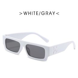 New Black/white Rectangle Sunglasses Man Driving Shades Male Sun Glasses Brand Designer Fishing Travel Vintage Oculos De Sol (Lenses Color: White)