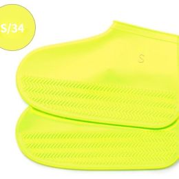 Waterproof Shoe Cover; Reusable Non-Slip Foldable Outdoor Overshoes For Rainy Days (Color: Yellow)