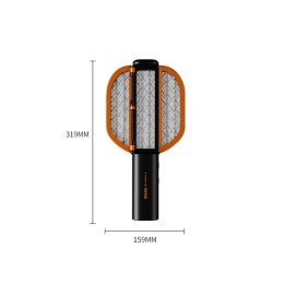 Foldable Portable Mosquito Swatter UV Electric Shock Mosquito Killer Mute Household Fly Insect Trap Repellent Office Bug Zapper (Color: Black)